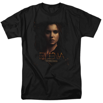 Black men's regular fit t-shirt with The Vampire Diaries Elena graphic