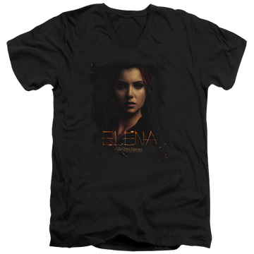 Black men's v-neck t-shirt with The Vampire Diaries Elena graphic