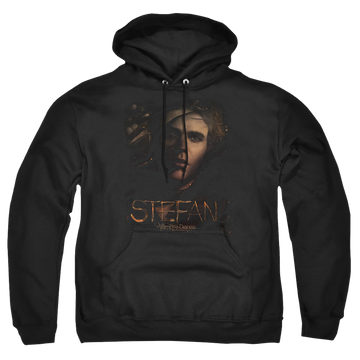 Black pullover hoodie with The Vampire Diaries Stefan Smokey Veil graphic