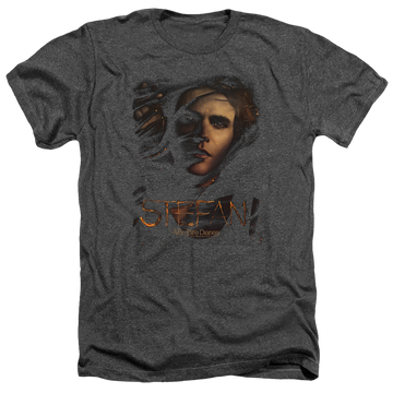 Charcoal men's heather t-shirt with The Vampire Diaries Stefan Smokey Veil graphic