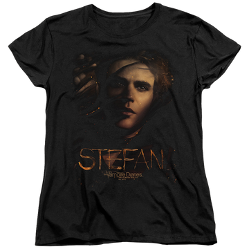 Black women's t-shirt with The Vampire Diaries Stefan Smokey Veil graphic