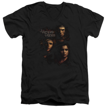 Black men's v-neck t-shirt with The Vampire Diaries Smokey Veil graphic