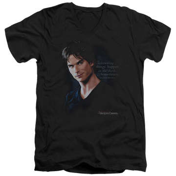 Black men's v-neck t-shirt with The Vampire Diaries Sometimes graphic
