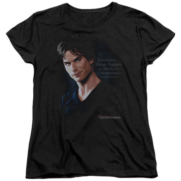 Black women's t-shirt with The Vampire Diaries Sometimes graphic