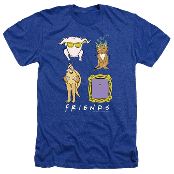 Royal men's heather t-shirt with Friends Sybmols graphic