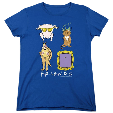 Royal women's t-shirt with Friends Sybmols graphic