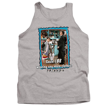 Athletic heather men's tank with Friends Any More Clothes graphic