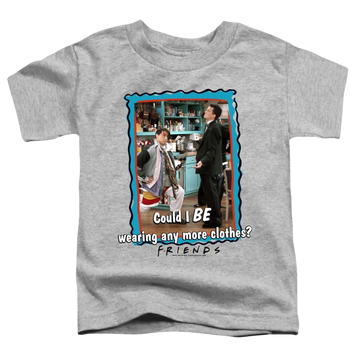 Athletic heather toddler t-shirt with Friends Any More Clothes graphic