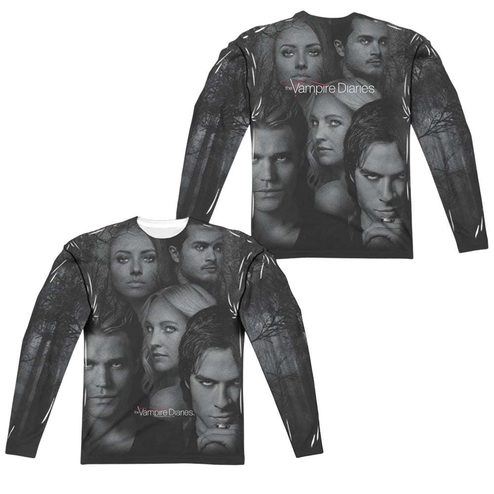 Vampire Diaries, The In The Woods (Front/Back Print) - Men's All-Over Print Long Sleeve Men's All-Over Print Long Sleeve The Vampire Diaries