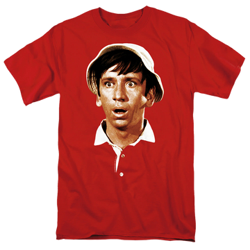 Red men's regular fit t-shirt with Gilligan's Island Gilligans Head graphic