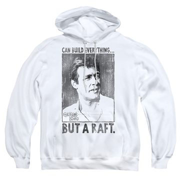 White pullover hoodie with Gilligan's Island Professor graphic