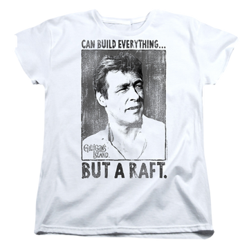 White women's t-shirt with Gilligan's Island Professor graphic