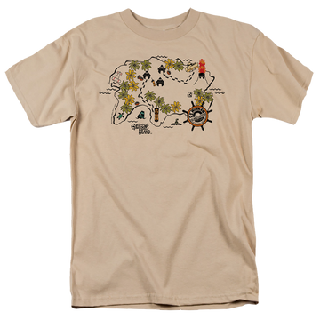 Sand men's regular fit t-shirt with Gilligan's Island Island Map graphic