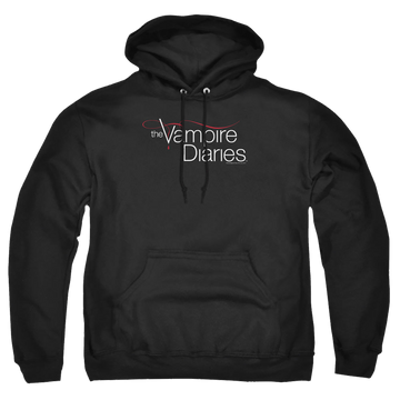 Black pullover hoodie with The Vampire Diaries Tvd Logo graphic