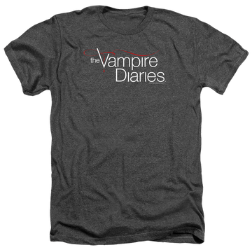 Charcoal men's heather t-shirt with The Vampire Diaries Tvd Logo graphic