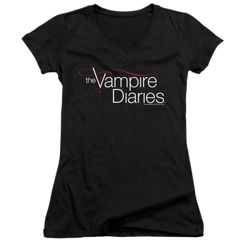 Vampire Diaries, The Tvd Logo - Juniors V-Neck T-Shirt Juniors V-Neck T-Shirt The Vampire Diaries