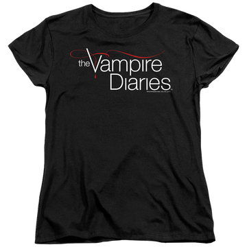 Black women's t-shirt with The Vampire Diaries Tvd Logo graphic