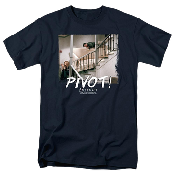 Navy men's regular fit t-shirt with Friends Pivot graphic