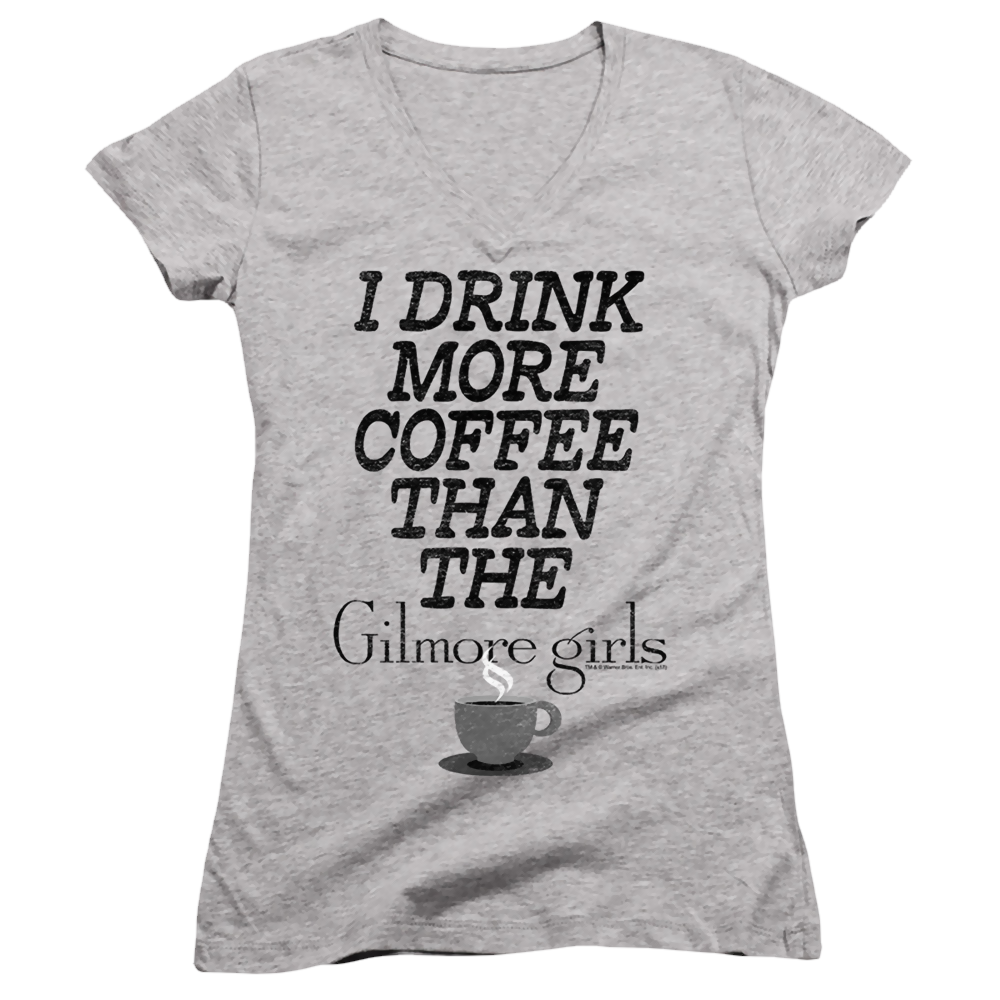 Gilmore Girls More Coffee - Juniors V-Neck T-Shirt Juniors V-Neck T-Shirt Gilmore Girls