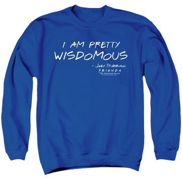 Royal men's crewneck sweatshirt with Friends Wisdomous graphic