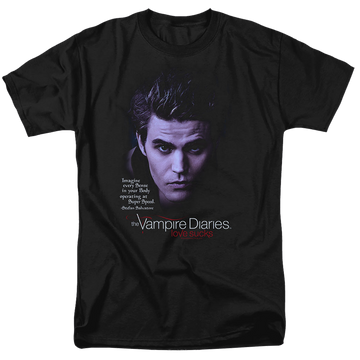 Black men's regular fit t-shirt with The Vampire Diaries Sense Your Body graphic