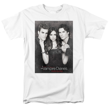 White men's regular fit t-shirt with The Vampire Diaries That Was Then graphic