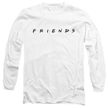 White men's long sleeve t-shirt with Friends Logo graphic