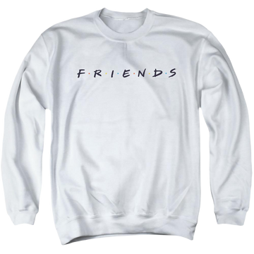 White men's crewneck sweatshirt with Friends Logo graphic