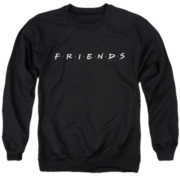 Black men's crewneck sweatshirt with Friends Logo graphic