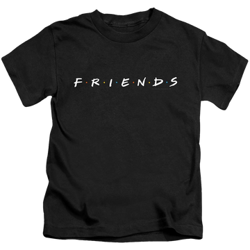 Black kid's t-shirt for ages 4 to 7 with Friends Logo graphic