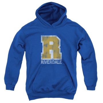 Royal youth hoodie for ages 8 to 12 with Riverdale Varsity graphic