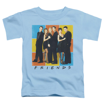 Light blue toddler t-shirt with Color Block Of Friends graphic