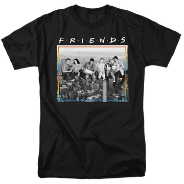 Black men's regular fit t-shirt with Friends Lunch Break graphic