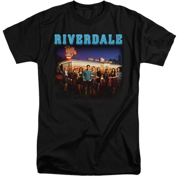 Black men's tall fit t-shirt with Riverdale Up At Pops graphic