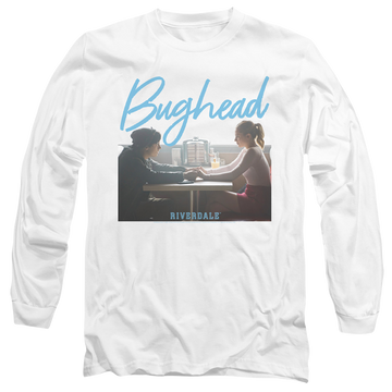 White men's long sleeve t-shirt with Riverdale Bughead graphic