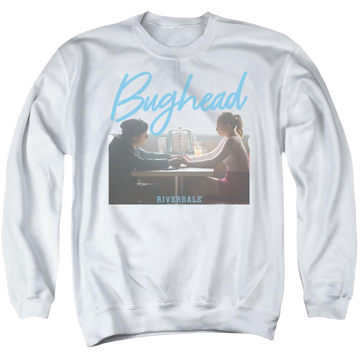 White men's crewneck sweatshirt with Riverdale Bughead graphic