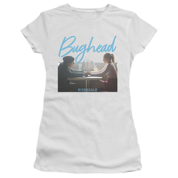 White juniors t-shirt with Riverdale Bughead graphic