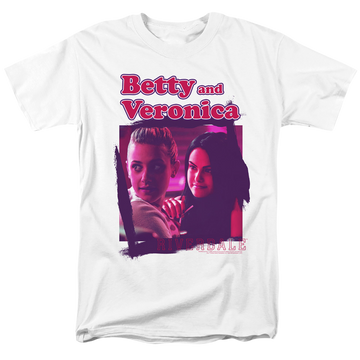 White men's regular fit t-shirt with Riverdale Betty And Veronica graphic