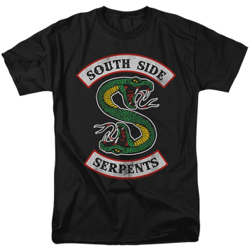 Black men's regular fit t-shirt with Riverdale South Side Serpent graphic