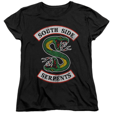 Black women's t-shirt with Riverdale South Side Serpent graphic