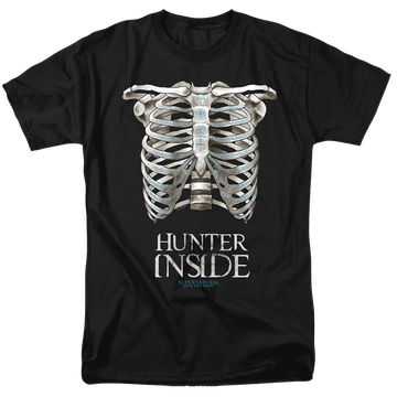 Black men's regular fit t-shirt with Supernatural Hunter Inside graphic