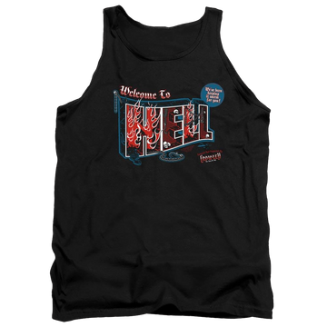 Black men's tank with Supernatural Welcome graphic