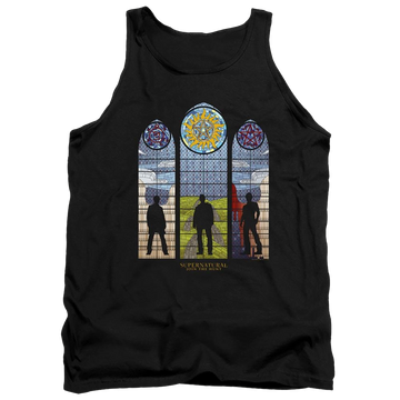 Black men's tank with Supernatural Stained Glass graphic