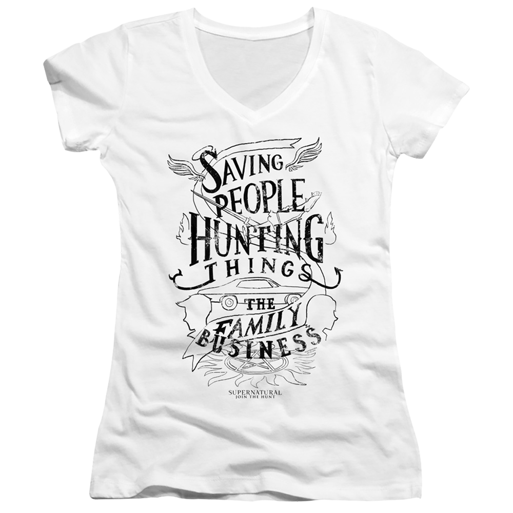 Supernatural Family Business - Juniors V-Neck T-Shirt Juniors V-Neck T-Shirt Supernatural