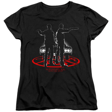 Black women's t-shirt with Supernatural Silhouettes graphic