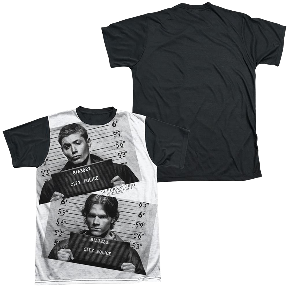 Supernatural Mug Shots - Men's Black Back T-Shirt Men's Black Back T-Shirt Supernatural