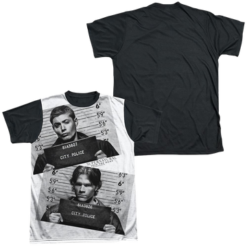 Supernatural Mug Shots men's black back t-shirt