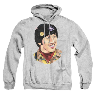 Athletic heather pullover hoodie with Big Bang Theory Howard Space graphic