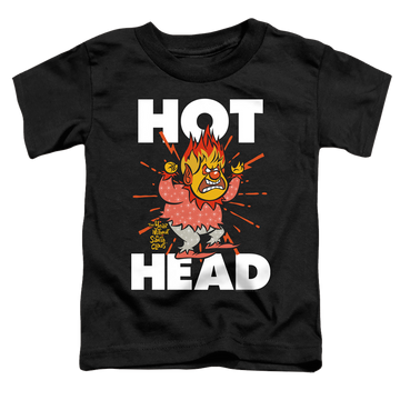 Black toddler t-shirt with Year Without a Santa Claus Hot Head graphic