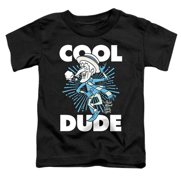 Black toddler t-shirt with Year Without a Santa Claus Cool Dude graphic